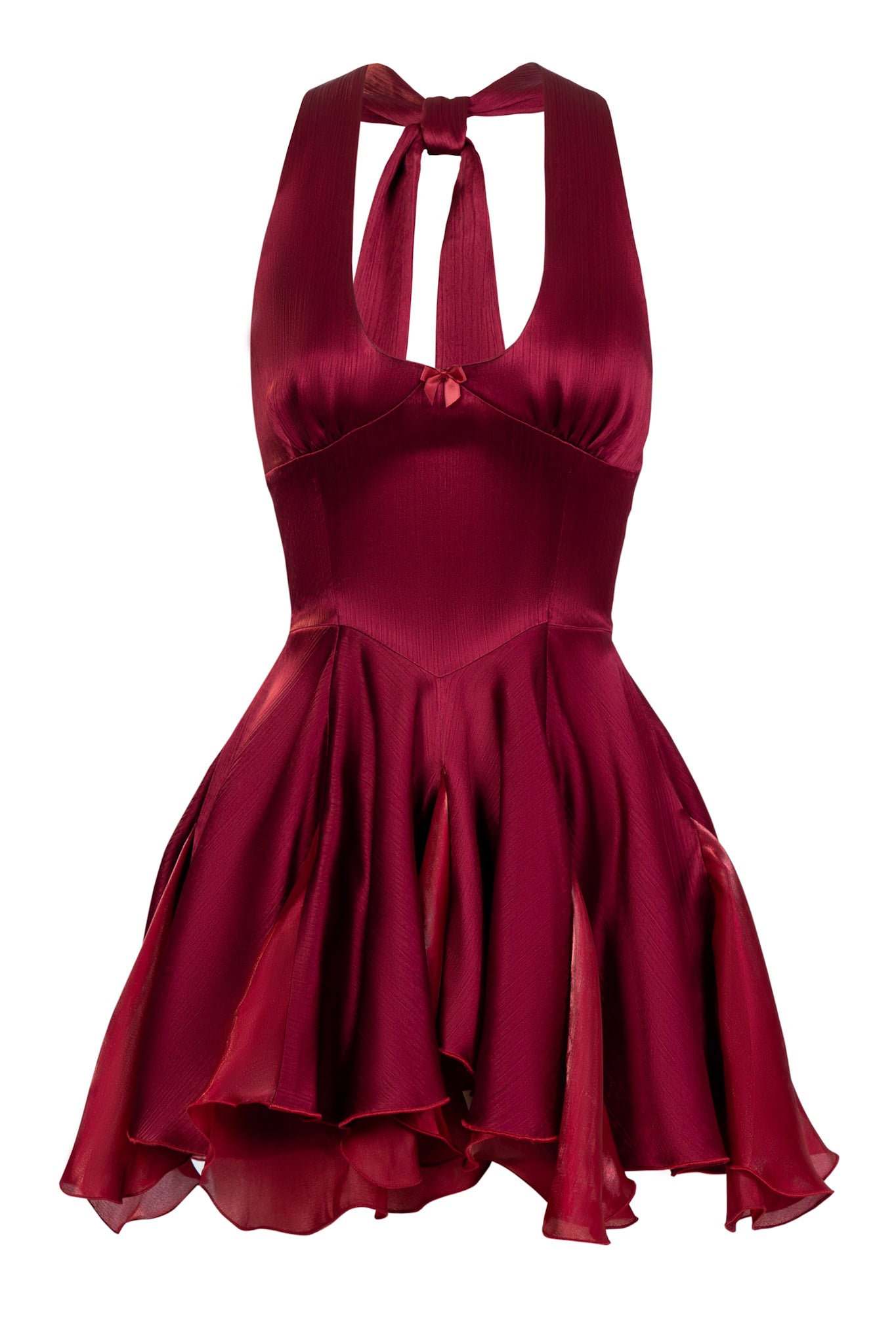 Regina Crepe Satin Dress - Cherry Wine – Cosette di Ames Regina Crepe Satin Dress - Cherry Wine – Cosette di Ames