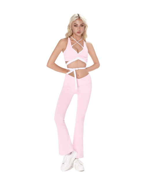 Zoe Petite Scrunch Flare Leggings - Pink – Cosette di Ames
